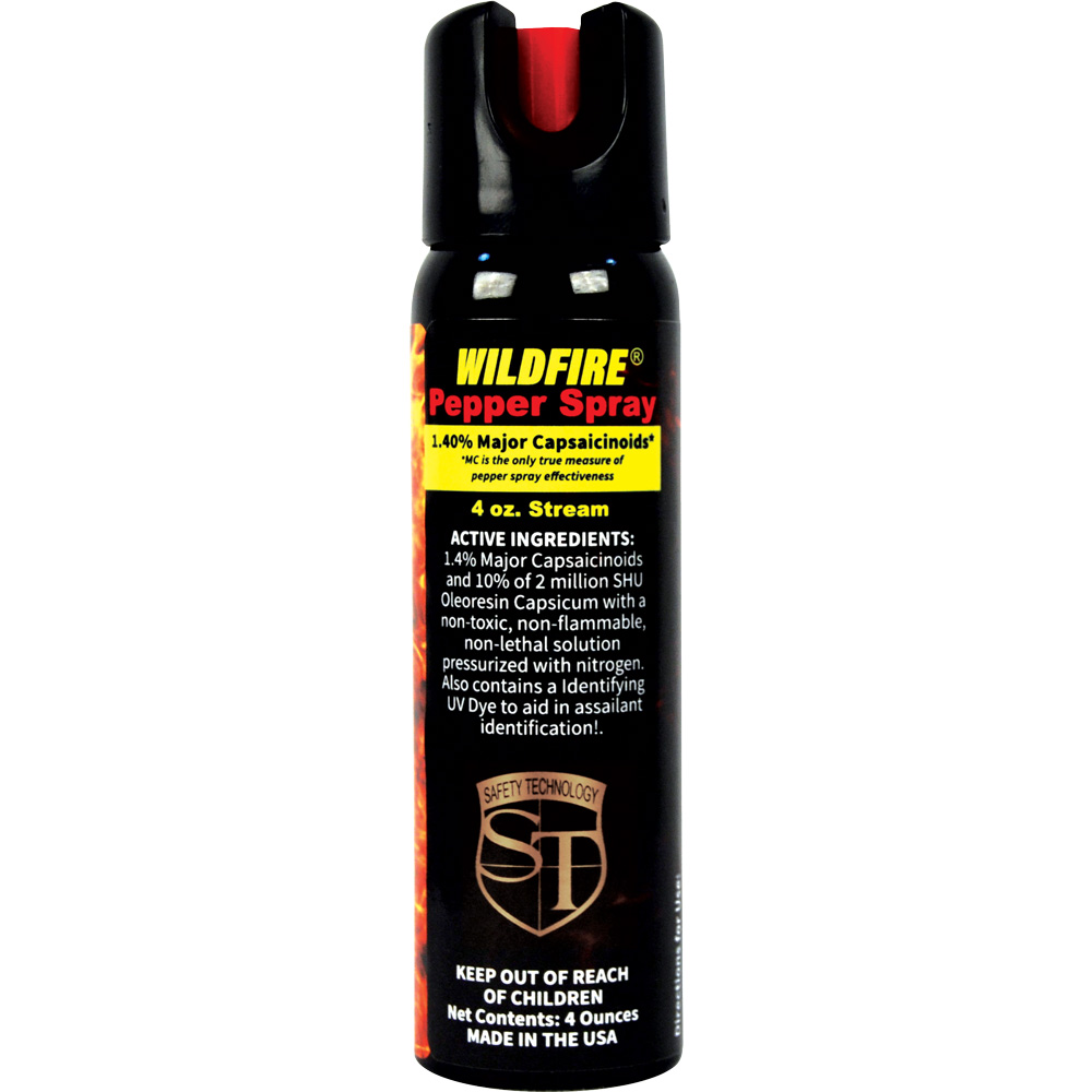 WildFire 1.4% MC 4oz pepper spray stream view 3
